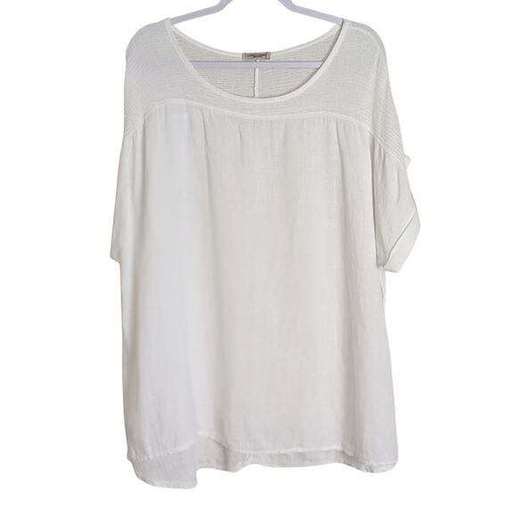 Made In Italy 100% Linen Pullover Top Semi-Sheer Women's Size 2X - Picture 1 of 9